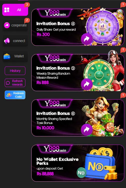 Y888 Game APK Bonuses and rewards